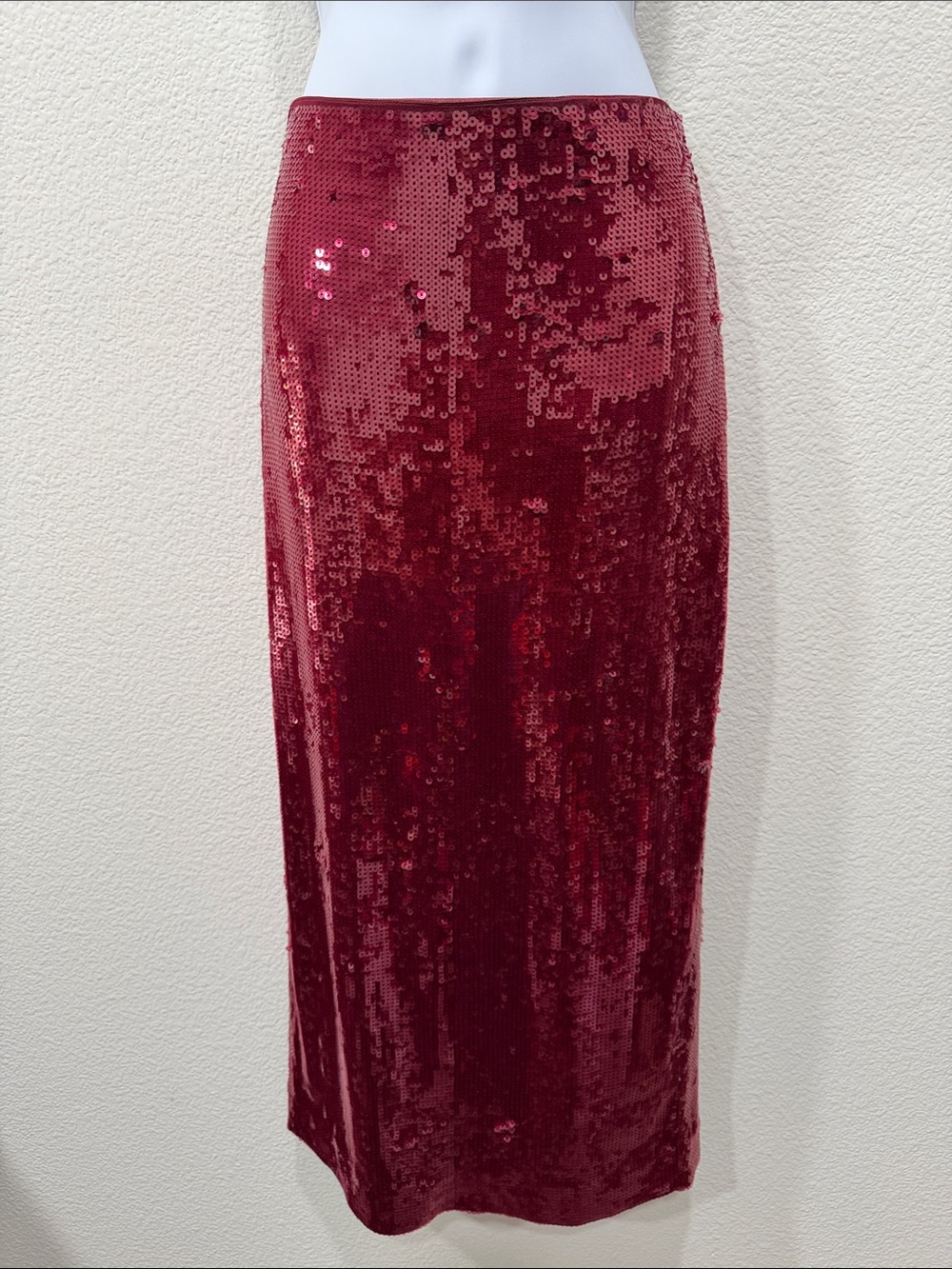 VERONICA BEARD-Red Sequin Maxi Skirt Size 2